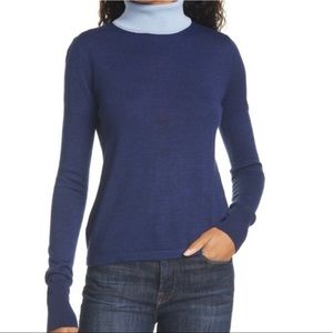 STAUD Urchin Contrast Turtleneck Sweater